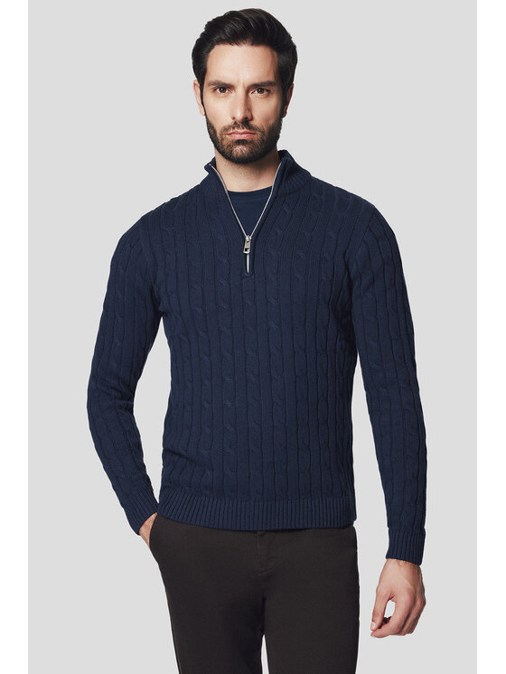 Lancerto Lancerto Sweter Vetle SW073224000089 Granatowy Regular Fit