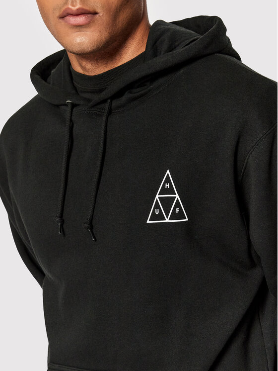 HUF HUF Pulóver Essentials Triple Triangle PF00491 Fekete Regular Fit