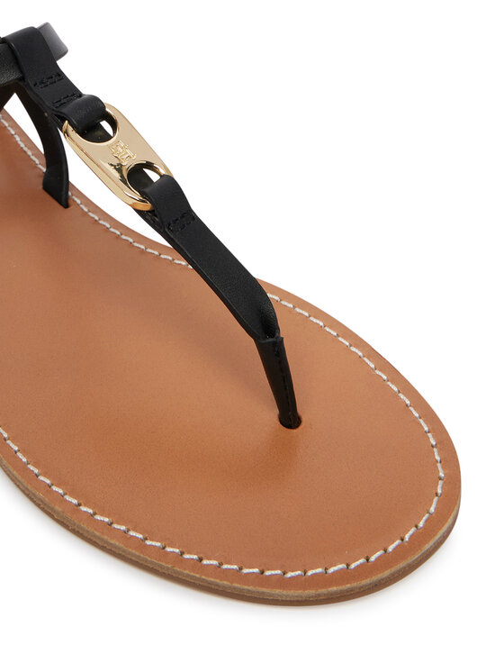 Tommy Hilfiger Tommy Hilfiger Sandále Leather Thong Sandal FW0FW09127 Čierna
