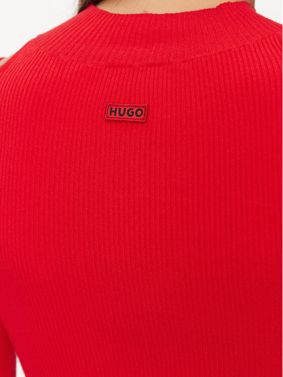HUGO Hugo Džemper haljina Sirgin 50493747 Crvena Slim Fit