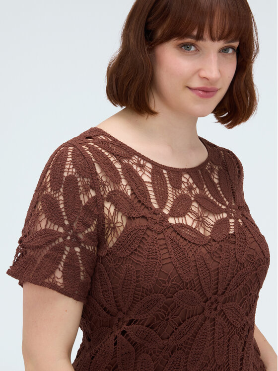 Fiorella Rubino Fiorella Rubino Sukienka codzienna 7034T001798N022 Brązowy A-Line Fit