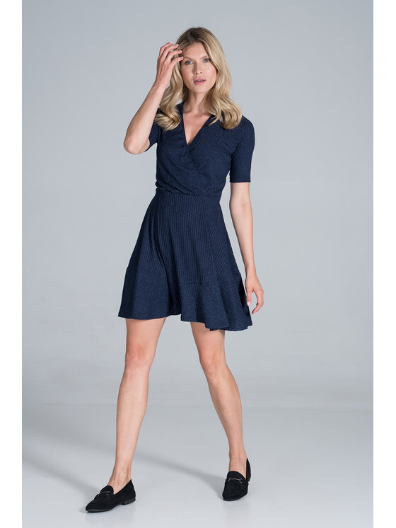 FIGL FIGL Šaty M821 Tmavomodrá Regular Fit