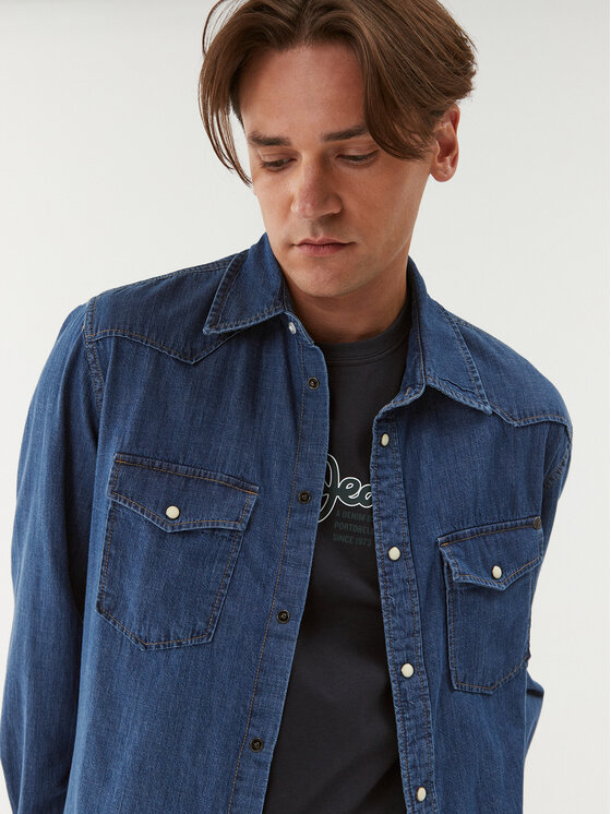 Pepe Jeans Pepe Jeans Koszula jeansowa Carson PM307489 Niebieski Regular Fit