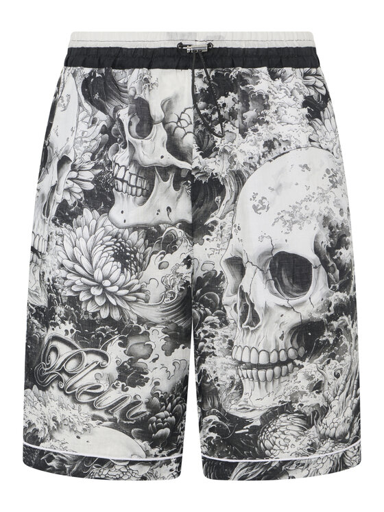 PHILIPP PLEIN PHILIPP PLEIN Bavlnené šortky 29795 Čierna Regular Fit