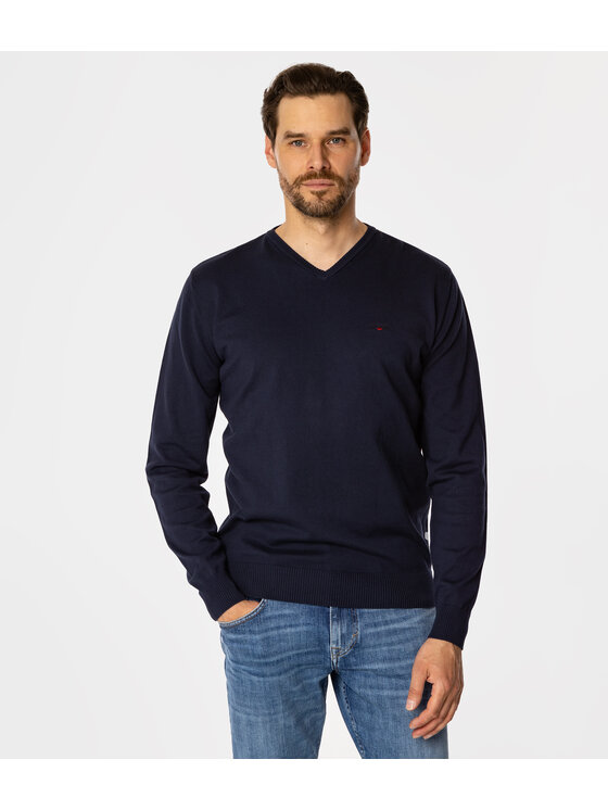 Lee Cooper Lee Cooper Sweter ADAM ORGANIC Granatowy Regular Fit