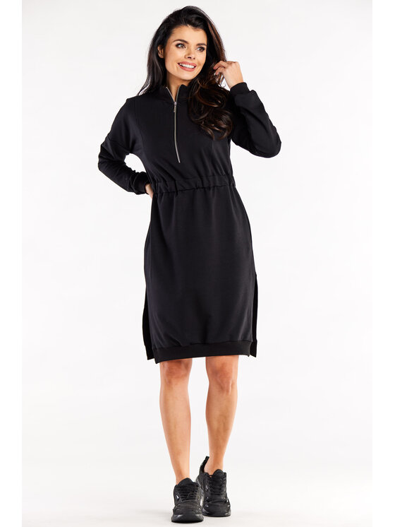 Infinite You Infinite You Sukienka dzianinowa M322 Czarny Basic Fit