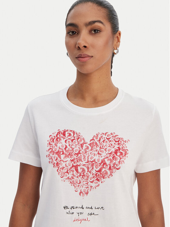 Desigual Desigual T-Shirt 26SWTK06 Bílá Regular Fit