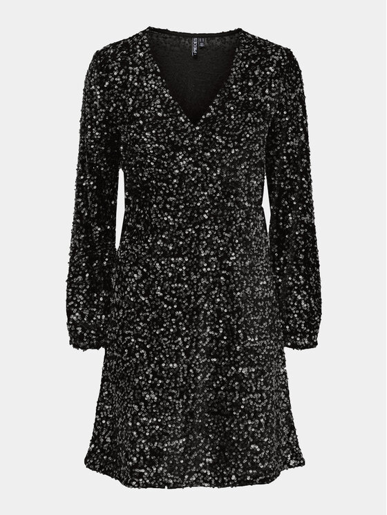 Pieces Pieces Kokteilinė suknelė 17133626 Juoda Slim Fit