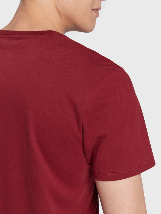 Guess Guess T-Shirt M3RI68 KBDK0 Dunkelrot Slim Fit