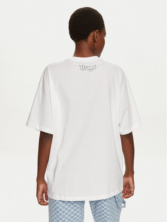 HUGO Hugo Tricou 50521229 Alb Oversize