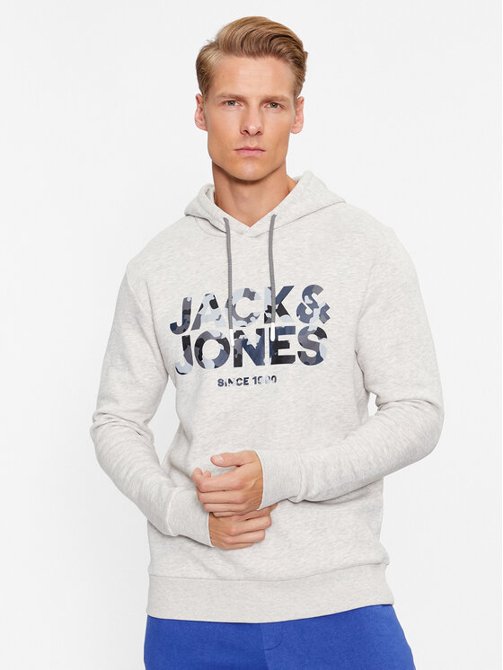 Jack&Jones Džemperis ar kapuci James 12235338 Pelēks Regular Fit