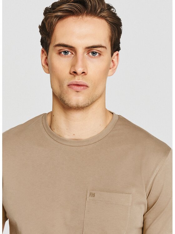 Pako Lorente Pako Lorente T-Shirt P26SF-TT-004 Beżowy Regular Fit