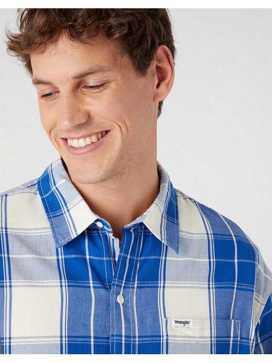 Wrangler Wrangler Camicia 1 PKT SHIRT Blu Loose Fit