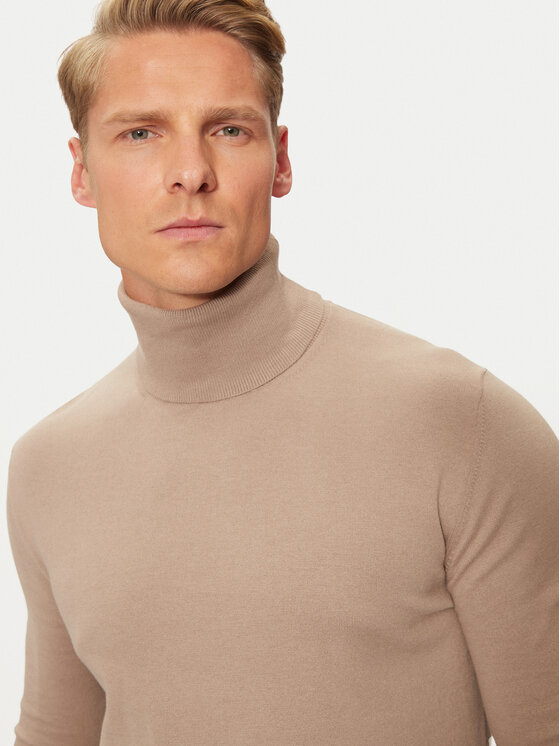 Sisley Sisley Rollkragenpullover 10F2S2244 Beige Slim Fit