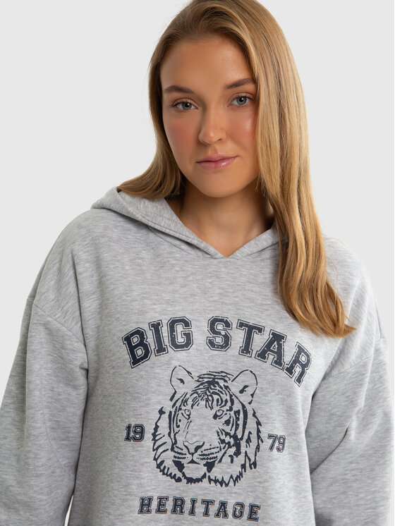 BIG STAR BIG STAR Sukienka dzianinowa FLEUR Szary Comfort Fit