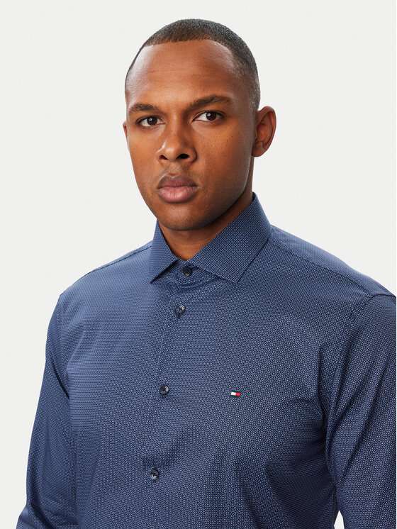 Tommy Hilfiger Tommy Hilfiger Риза MW0MW44711 Тъмносин Slim Fit