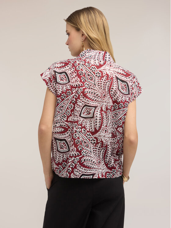 Motivi Motivi Camicia 5024W000525N0S1 Bordeaux Boxy Fit