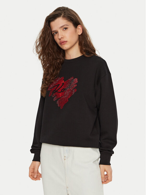 KARL LAGERFELD KARL LAGERFELD Світшот A1W20045 Чорний Regular Fit