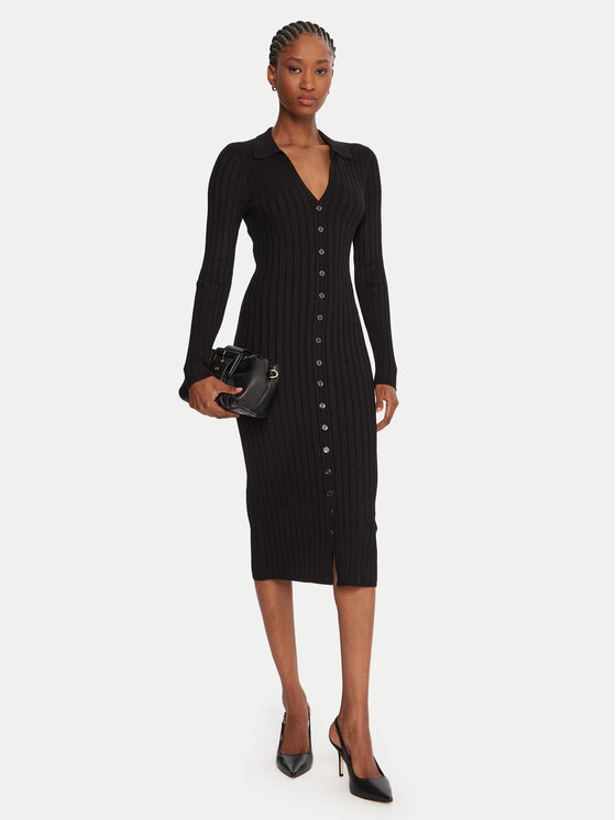 Guess Guess Трикотажна сукня W5BK60 Z2YJ2 Чорний Slim Fit