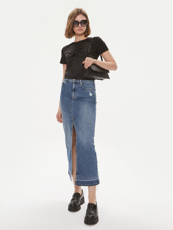 Sisley Sisley Spódnica jeansowa 4TLALE03I Niebieski Regular Fit