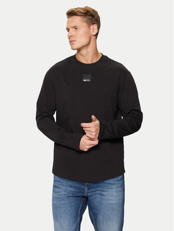Karl Lagerfeld Jeans S dlhými rukávmi A1M17043 Čierna Regular Fit
