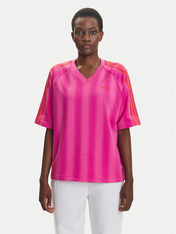 adidas T-shirt Linear JW6021 Rosa Oversize, taglia : XS