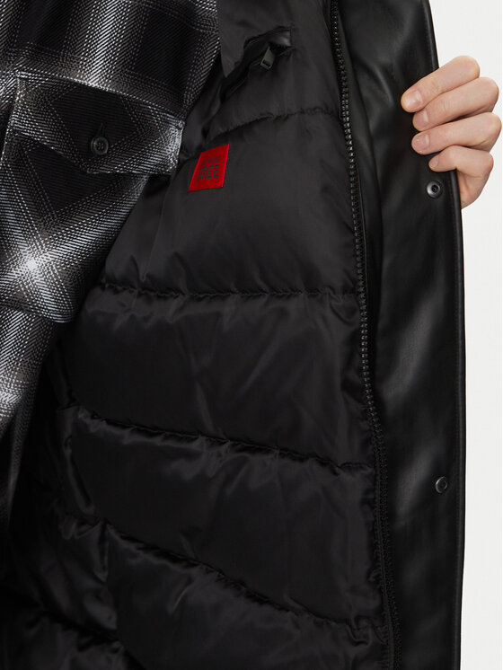 HUGO HUGO Jacke aus Kunstleder Misian2441 50522494 Schwarz Relaxed Fit