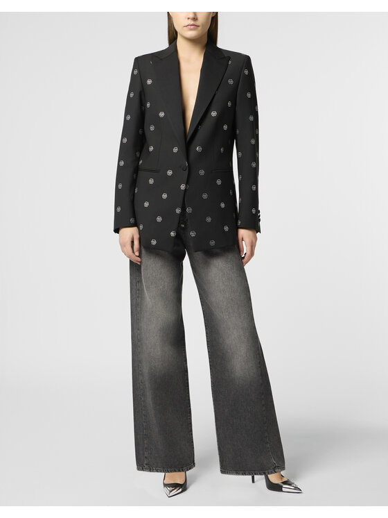 PHILIPP PLEIN PHILIPP PLEIN Marynarka 28976 Czarny Loose Fit