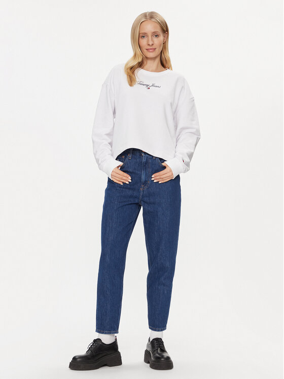 Tommy Jeans Tommy Jeans Pluus Essential Logo DW0DW16140 Valge Relaxed Fit