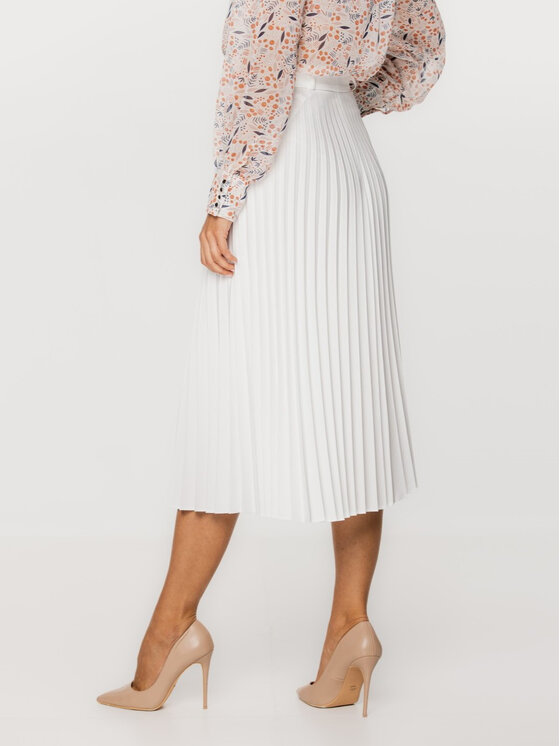 Willsoor Willsoor Spódnica plisowana 67359 Biały A-Line Fit