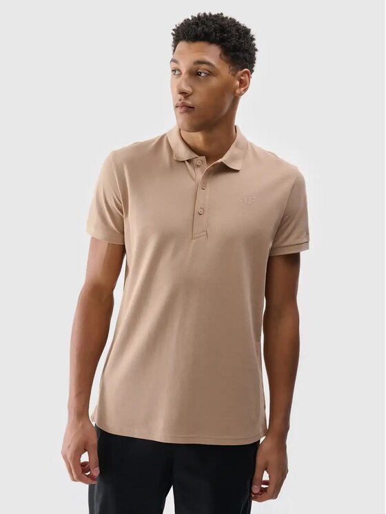 4F 4F Polokošile 4FWSS25TPTSM407-83S Hnědá Regular Fit
