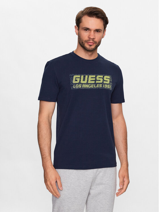 Guess Majica Z3YI03 J1314 Mornarsko Modra Slim Fit