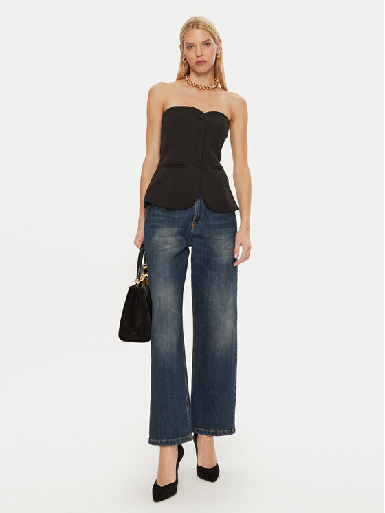 Rinascimento Rinascimento Jeans hlače CFC0120191003 Mornarsko modra Boyfriend Fit