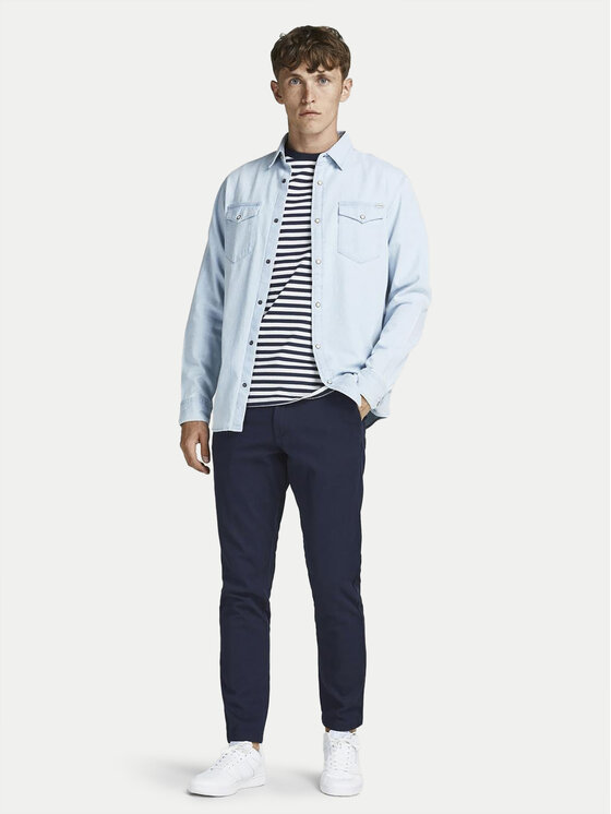 Jack&Jones Čino bikses Marco 12174309 Tumši zils Slim Fit