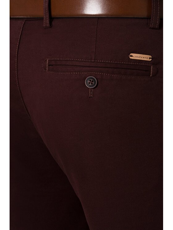 Lancerto Lancerto Chinosy Nestor Brązowy Regular Fit