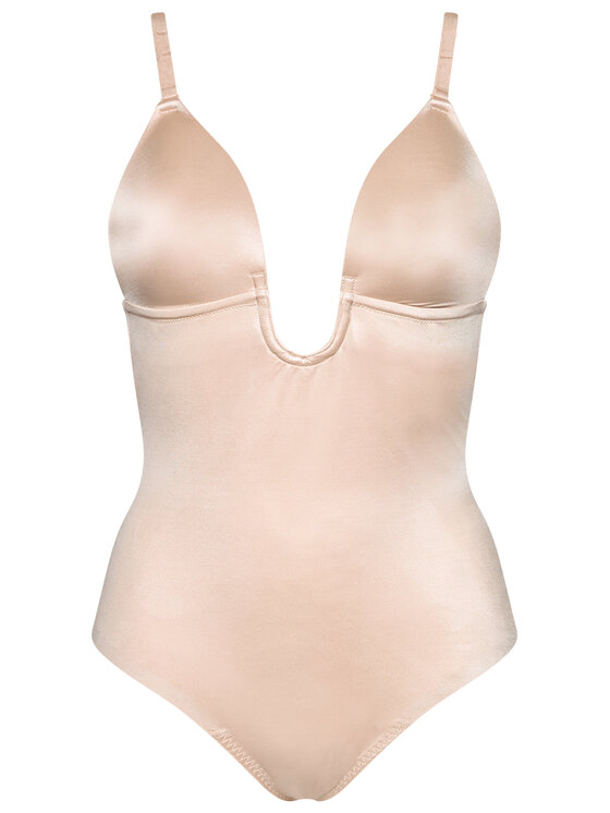 SPANX SPANX Glaustinukė Suit Your Fancy Plunge Low Back Thong 10206R Smėlio