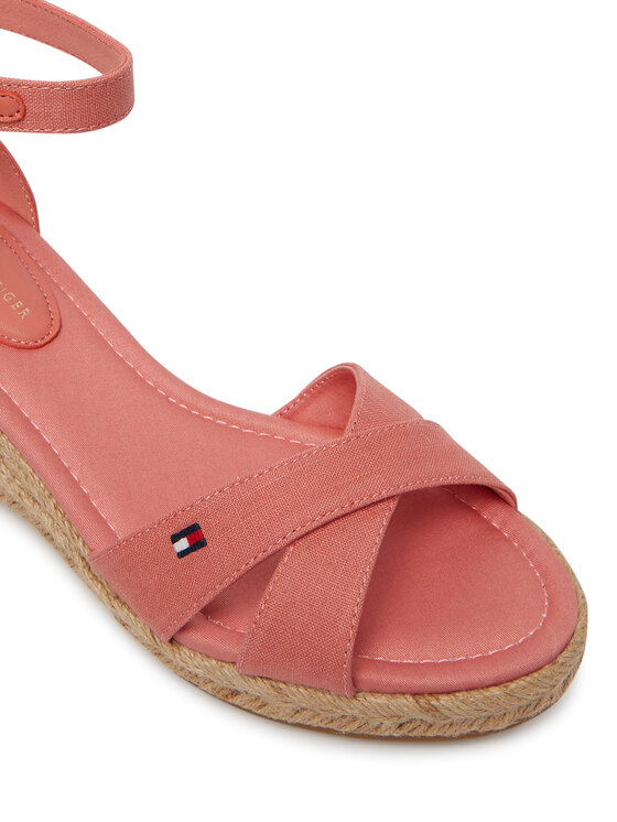 Tommy Hilfiger Tommy Hilfiger Espadrilles Hemp Crossover Strap Wedge Espadrilles FW0FW09332 Rózsaszín