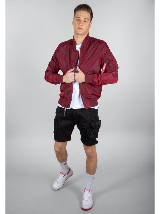 Alpha Industries Alpha Industries Kurtka bomber MA-1 TT Light Bomber Jacket Bordowy Slim Fit