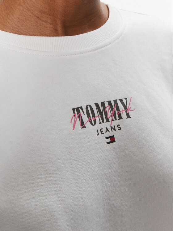 Tommy Jeans Tommy Jeans Majica dugih rukava Essential Logo DW0DW17796 Bijela Relaxed Fit