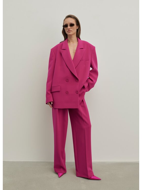 La Mania La Mania Spodnie materiałowe MOVE PINK Różowy Classic Fit