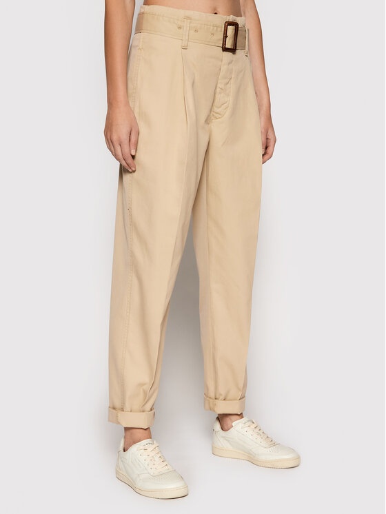Polo Ralph Lauren Pantaloni din material 211752936006 Bej Regular Fit La Reducere si Transport Gratuit Femei 2023-10-03 3