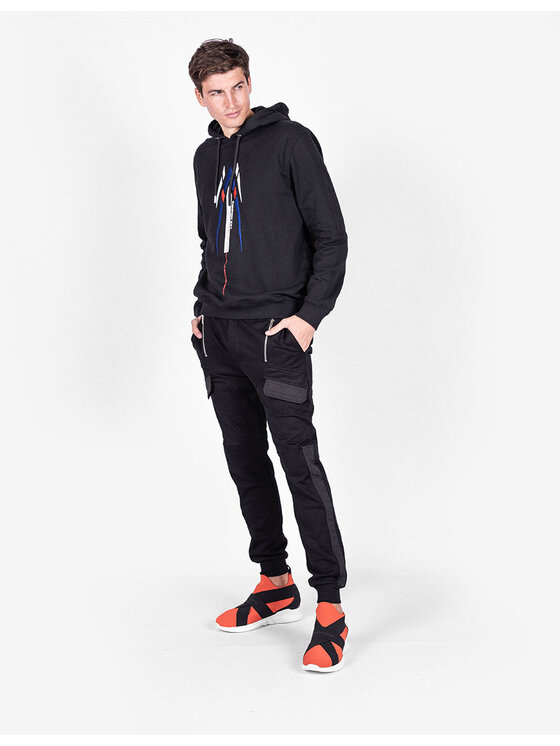 Les Hommes Les Hommes Mikina LJH401-753E | Hoodie Speed Černá Regular Fit
