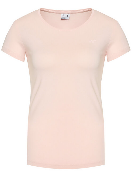 4F 4F T-Shirt NOSH4-TSD001 Różowy Regular Fit