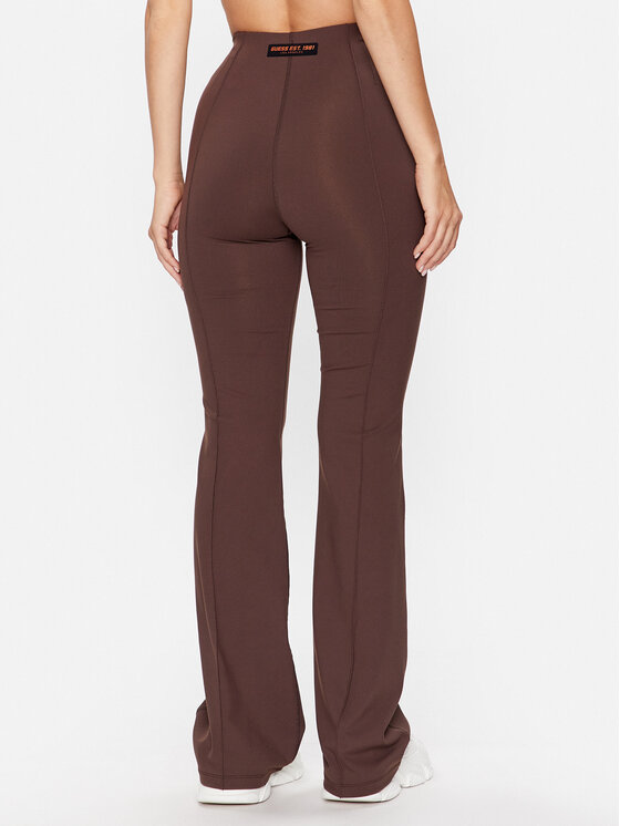 Guess Guess Spodnji del trenirke Aggie V3YB02 MC04N Rjava Flare Fit