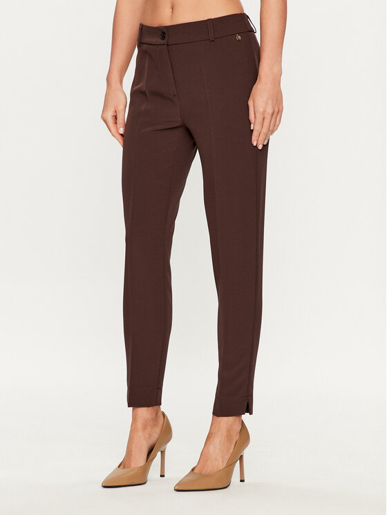 Maryley Maryley Medžiaginės kelnės 23IB52Z/41CO Ruda Regular Fit