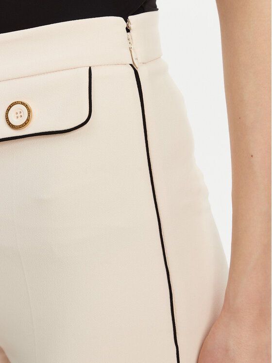 Elisabetta Franchi Elisabetta Franchi Hlače iz tkanine PA-T71-51E2-V360 Écru Regular Fit