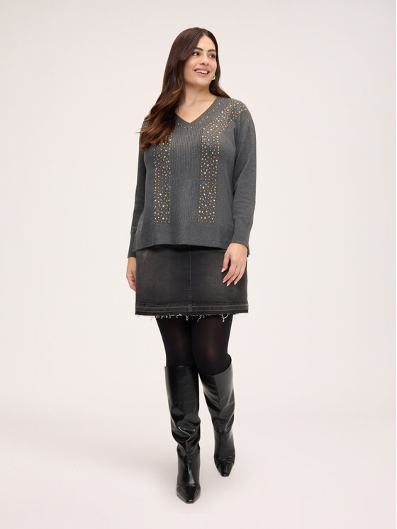 Fiorella Rubino Fiorella Rubino Sweter M468L008744N023 Szary Regular Fit