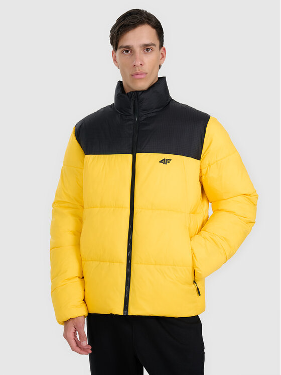 4F 4F Kurtka puchowa APRES SKI Żółty Regular Fit