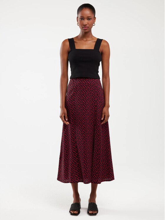 BIG STAR BIG STAR Spódnica midi DELUNI_906_120 Czarny Classic Fit