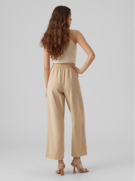 Vero Moda Vero Moda Hlače Carmen 10278926 Bež Wide Leg